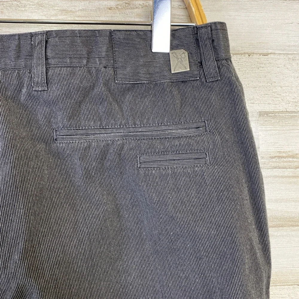 Marc Ecko Pants Men Gray Striped 32x32 100% Cotton Flat Front Straight Casual